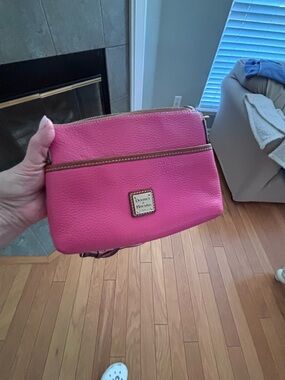 Dooney & Bourke Pink Pebble Leather Wristlet Clutch